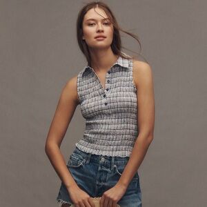 Anthropologie Pilcro Sleeveless Shirred Top, NWOT